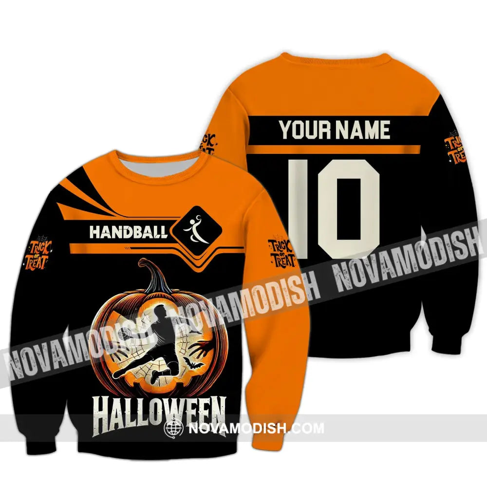 Unisex Shirt - Custom Name Handball Player Long Sleeve / S T-Shirt