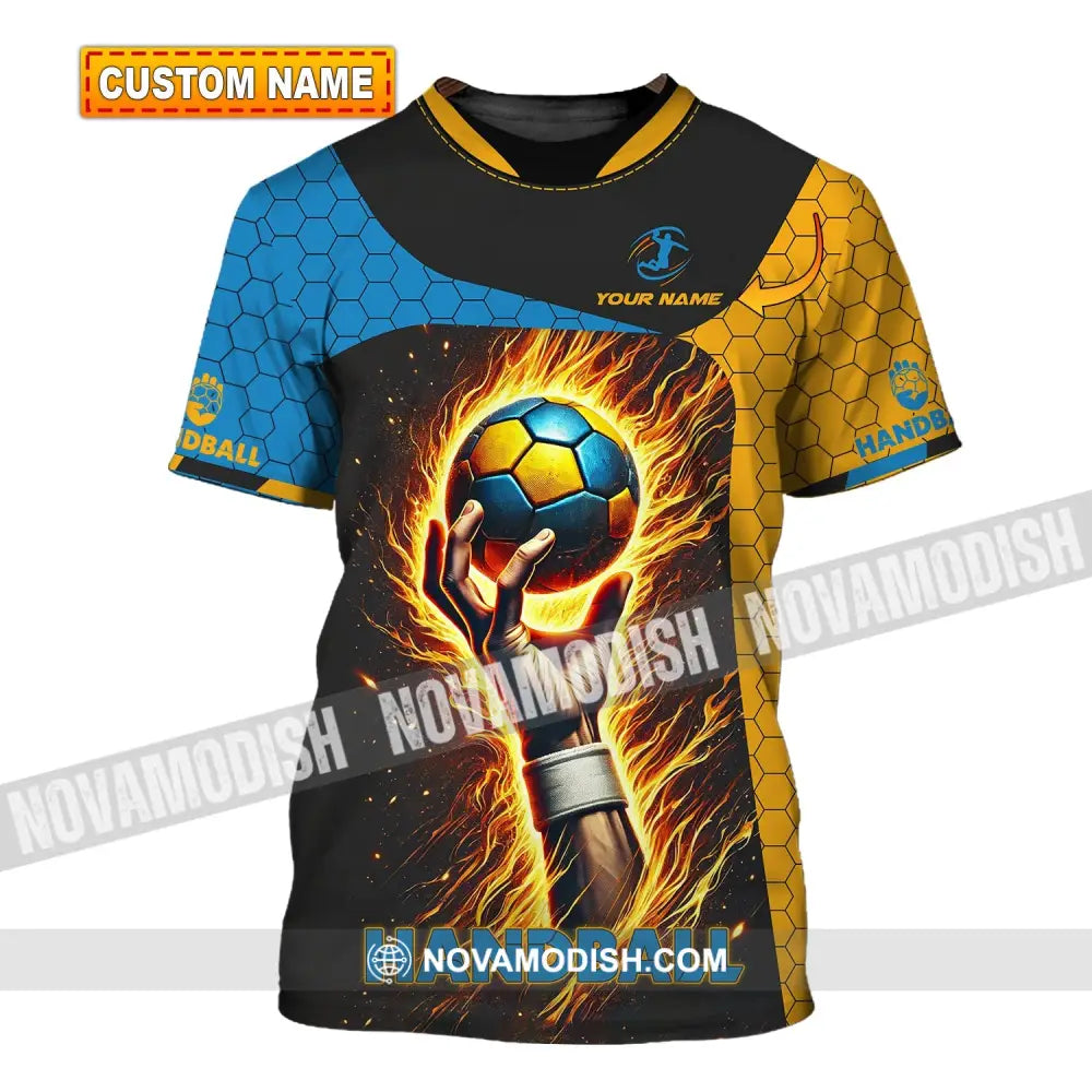 Unisex Shirt Custom Name Handball Polo Long Sleeve Club Uniform Lover Gift T-Shirt