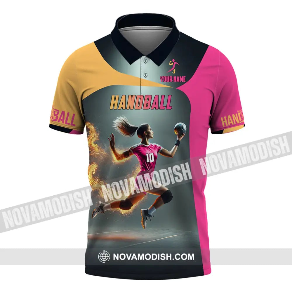 Unisex Shirt - Custom Name Handball Polo / S T-Shirt