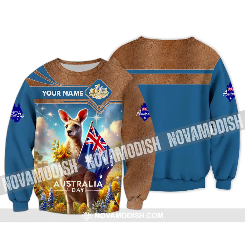 Unisex Shirt Custom Name Happy Australia Day Lover Gift Long Sleeve / S T-Shirt