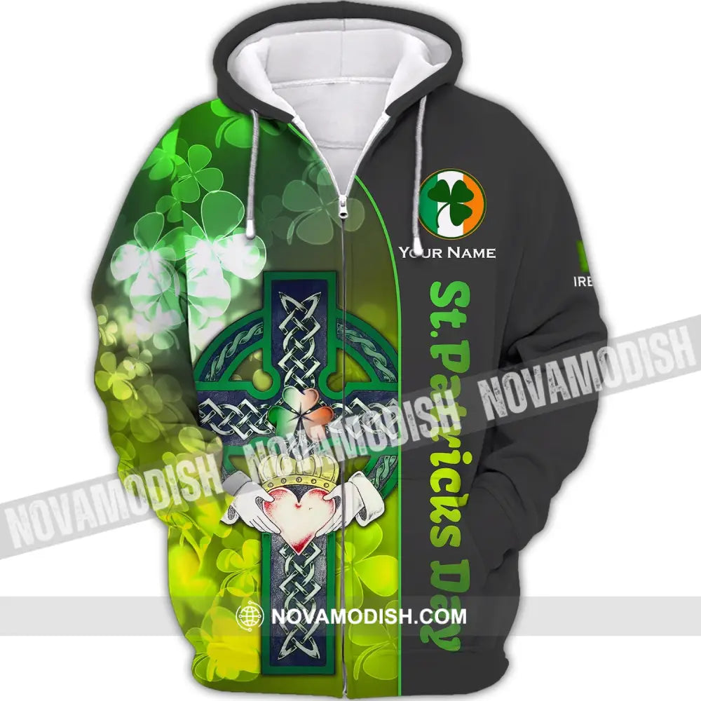 Unisex Shirt - Custom Name Shirt - Happy Saint Patrick’s Day Gift For St.Patrick’s Day Zipper Hoodie / S T-shirt