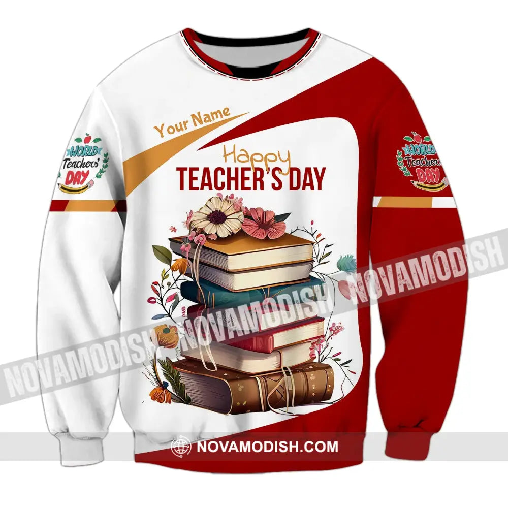 Unisex Shirt - Custom Name Happy Teacher’s Day Long Sleeve / S T-Shirt