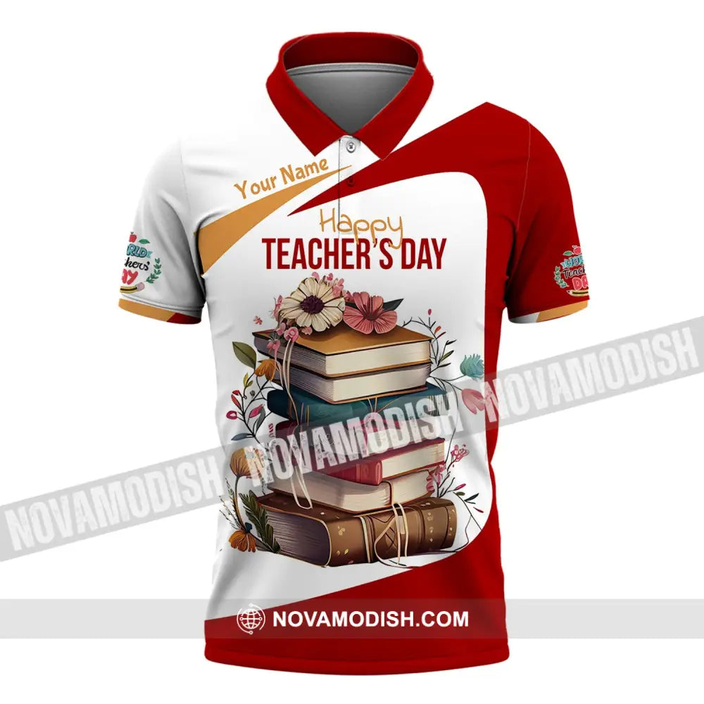 Unisex Shirt - Custom Name Happy Teacher’s Day Polo / S T-Shirt