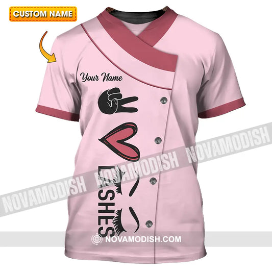 Unisex Shirt - Custom Name Heart Lashes Shirt T-shirt