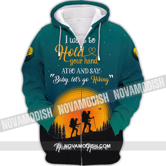 Unisex Shirt Custom Name Hiking Couple Apparel Polo Hoodie Long Sleeve Zipper / S T-Shirt