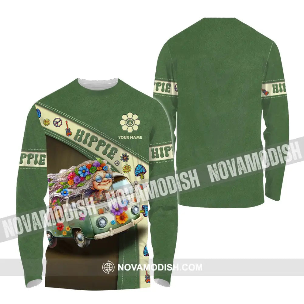 Unisex Shirt - Custom Name Hippie Lover Shirt Long Sleeve Shirt / S T-shirt