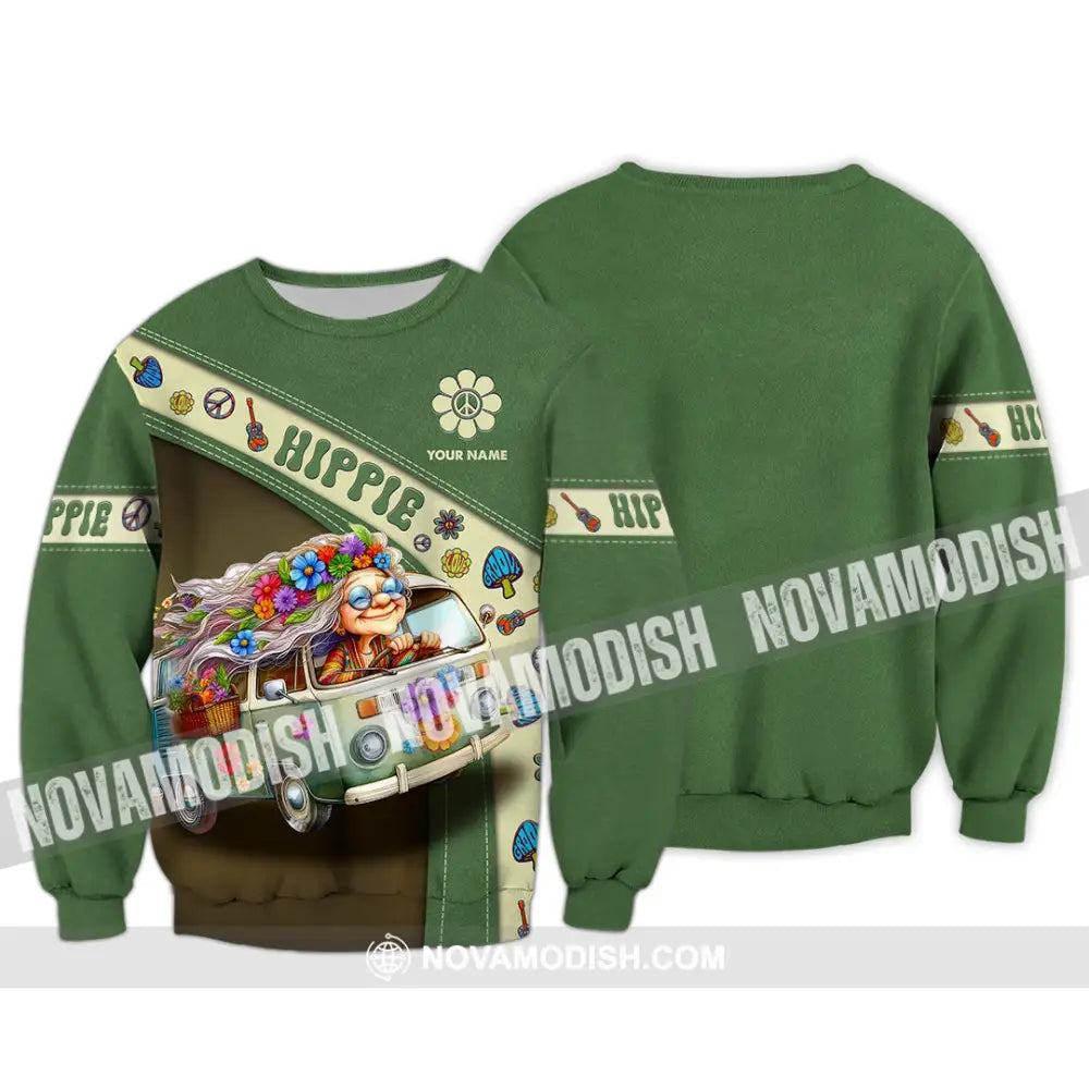 Unisex Shirt - Custom Name Hippie Lover Shirt Long Sleeve / S T-shirt