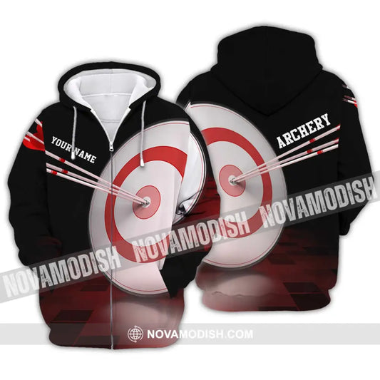Unisex Shirt - Custom Name Hit The Archery Darts Shirt Zipper Hoodie / S T-shirt