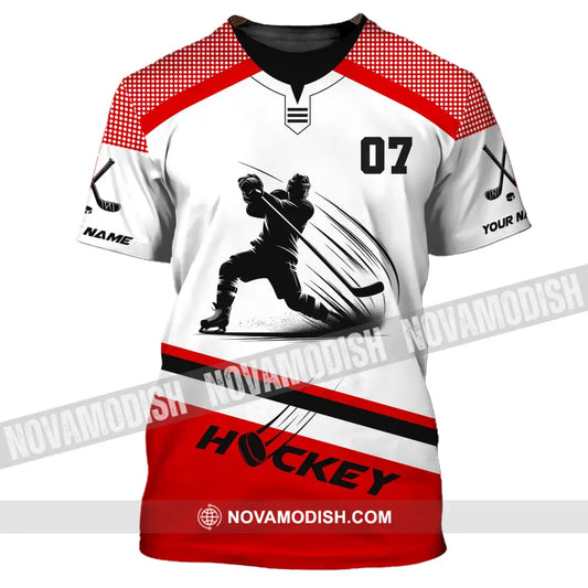 Unisex Shirt Custom Name Hockey T-Shirt Polo Gift For Player / S