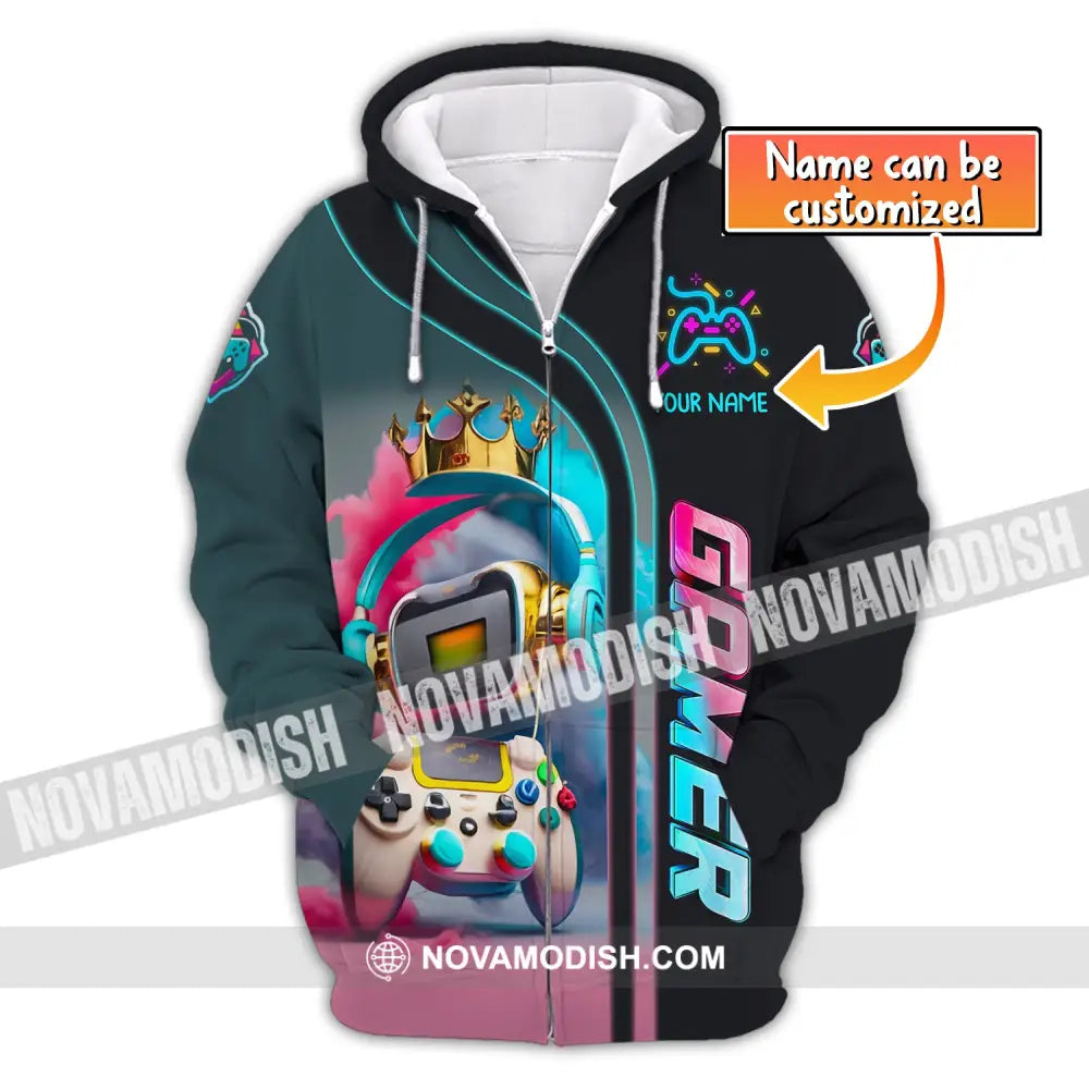 Unisex Shirt Custom Name Hoodie For Gamers Gamer T-Shirt Gift Game Lover T-Shirt