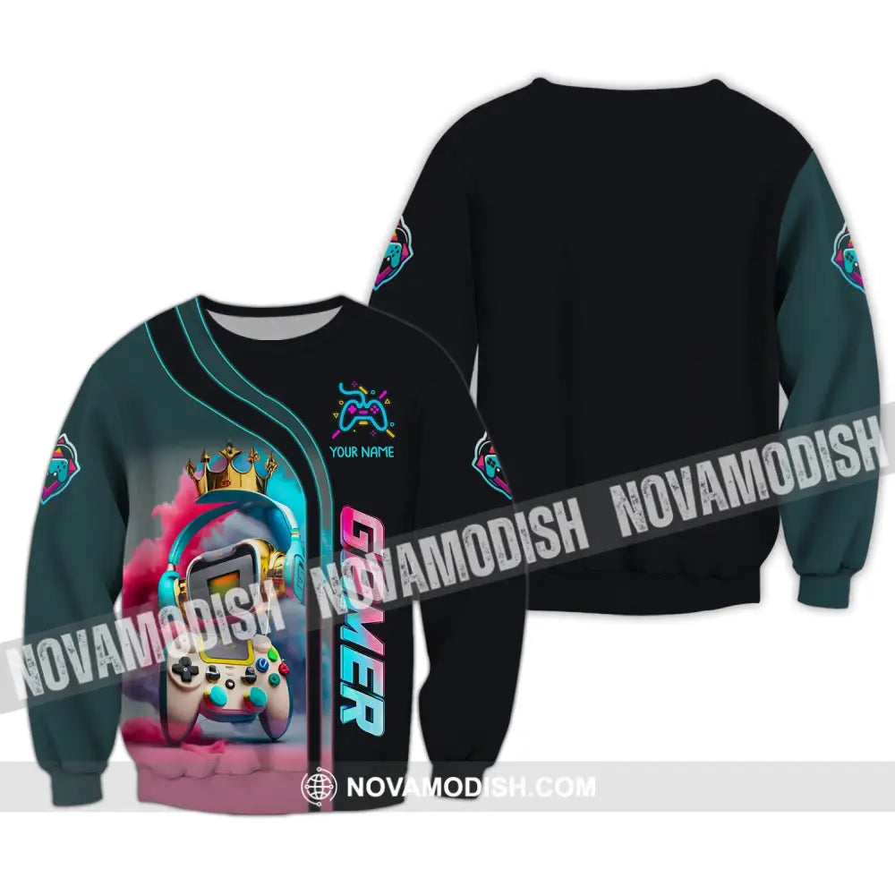 Unisex Shirt Custom Name Hoodie For Gamers Gamer T-Shirt Gift Game Lover Long Sleeve / S T-Shirt