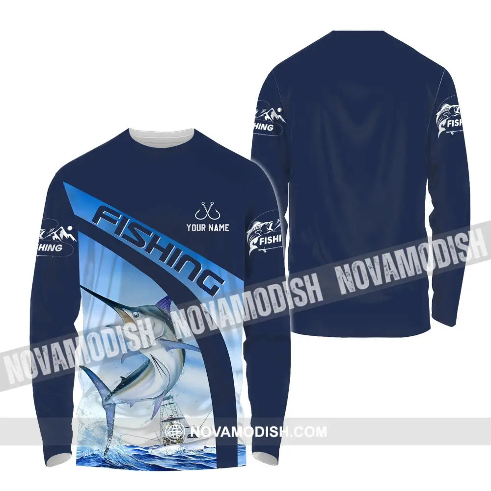 Unisex Shirt - Custom Name Hook Fishing Shirt Long Sleeve Shirt / S T-shirt