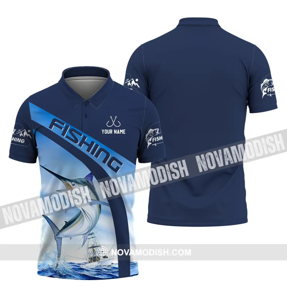 Unisex Shirt - Custom Name Hook Fishing Shirt Polo Shirt / S T-shirt