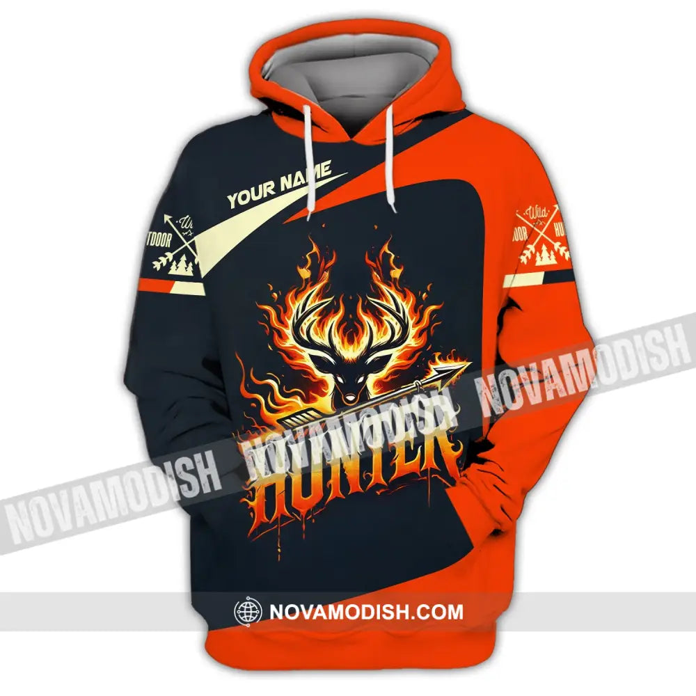 Unisex Shirt Custom Name Hunter Polo Long Sleeve Hoodie / S T-Shirt