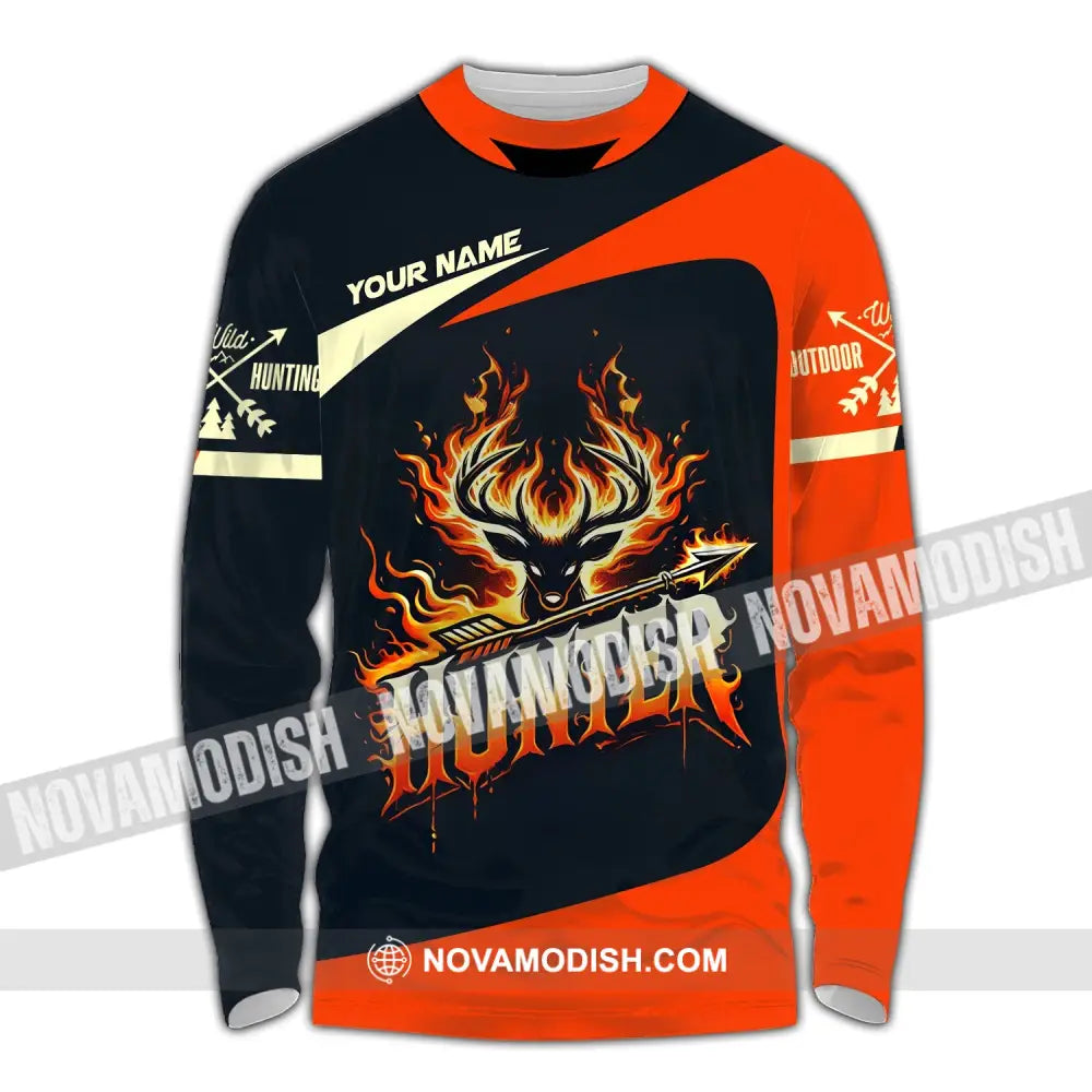 Unisex Shirt Custom Name Hunter Polo Long Sleeve / S T-Shirt