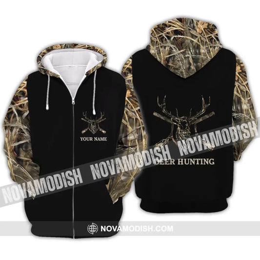 Unisex Shirt - Custom Name Shirt - Hunting Shirt Hunting Name - Deer Hunting Full Printing Zipper Hoodie / S T-shirt