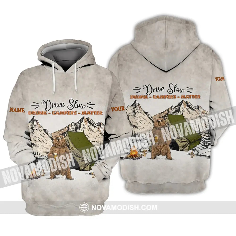Unisex Shirt - Custom Name Shirt - Hunting Shirt Hunting Name - Drive Slow Drunk Campers Matter Hoodie / S T-shirt