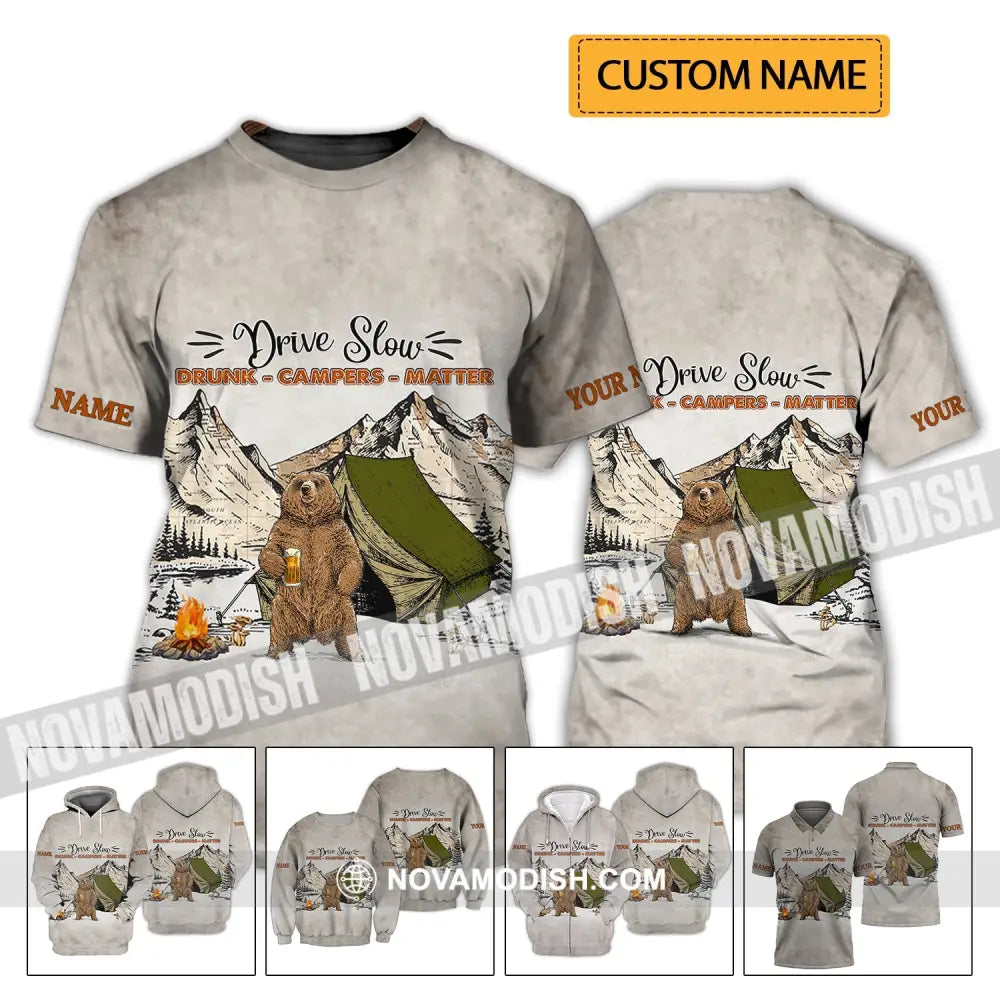 Unisex Shirt - Custom Name Shirt - Hunting Shirt Hunting Name - Drive Slow Drunk Campers Matter T-shirt