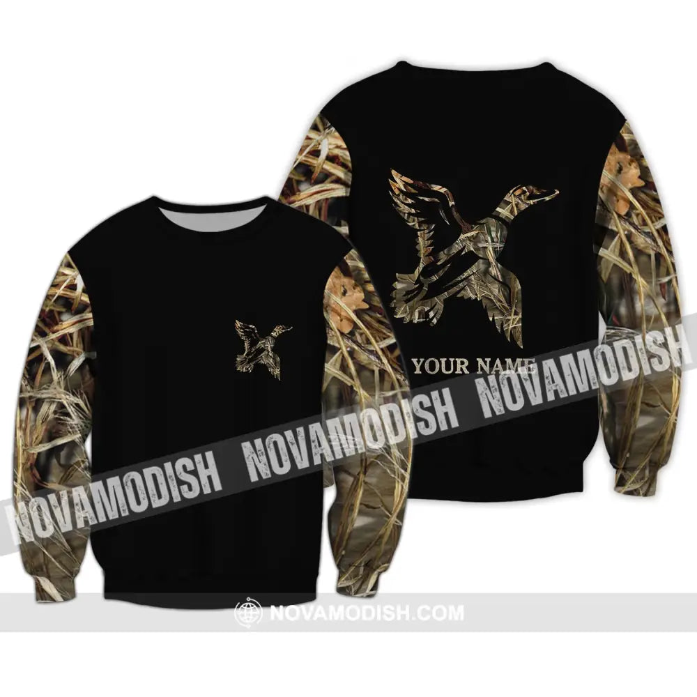 Unisex Shirt - Custom Name Shirt - Hunting Shirt Hunting Name - Duck Hunting Full Printing Long Sleeve / S T-shirt