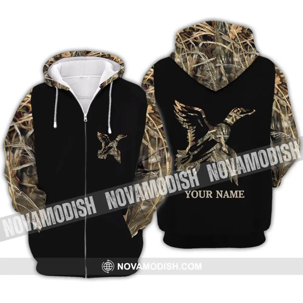 Unisex Shirt - Custom Name Shirt - Hunting Shirt Hunting Name - Duck Hunting Full Printing Zipper Hoodie / S T-shirt