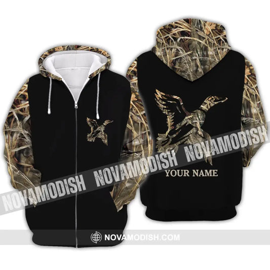 Unisex Shirt - Custom Name Shirt - Hunting Shirt Hunting Name - Duck Hunting Full Printing Zipper Hoodie / S T-shirt