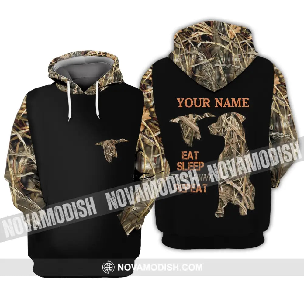 Unisex Shirt - Custom Name Shirt - Hunting Shirt Hunting Name - Duck Hunting Waterfowl Camo Bird Dog Duck Hunter Hoodie