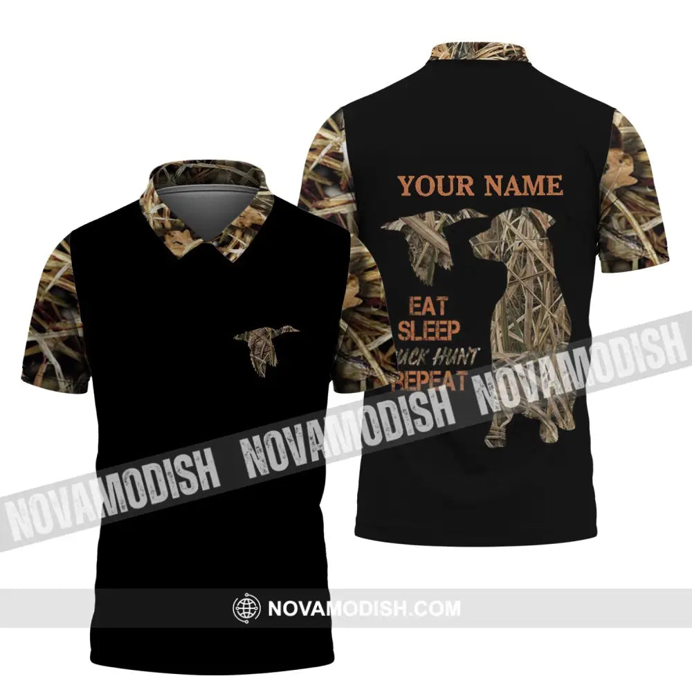 Unisex Shirt - Custom Name Shirt - Hunting Shirt Hunting Name - Duck Hunting Waterfowl Camo Bird Dog Duck Hunter Polo
