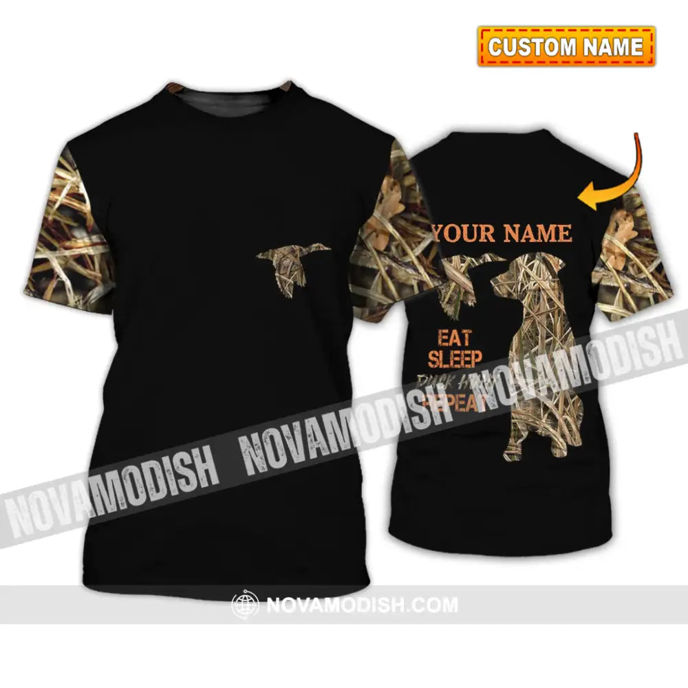 Unisex Shirt - Custom Name Shirt - Hunting Shirt Hunting Name - Duck Hunting Waterfowl Camo Bird Dog Duck Hunter T-shirt
