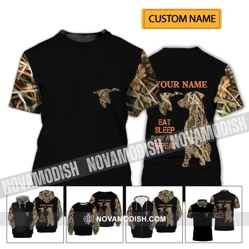 Unisex Shirt - Custom Name Shirt - Hunting Shirt Hunting Name - Duck Hunting Waterfowl Camo Bird Dog Duck Hunter T-shirt