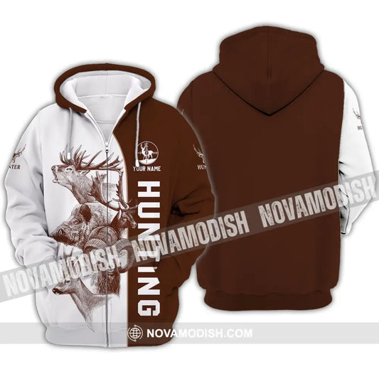 Unisex Shirt - Custom Name Shirt - Hunting Shirt Hunting Name Zipper Hoodie / S T-shirt