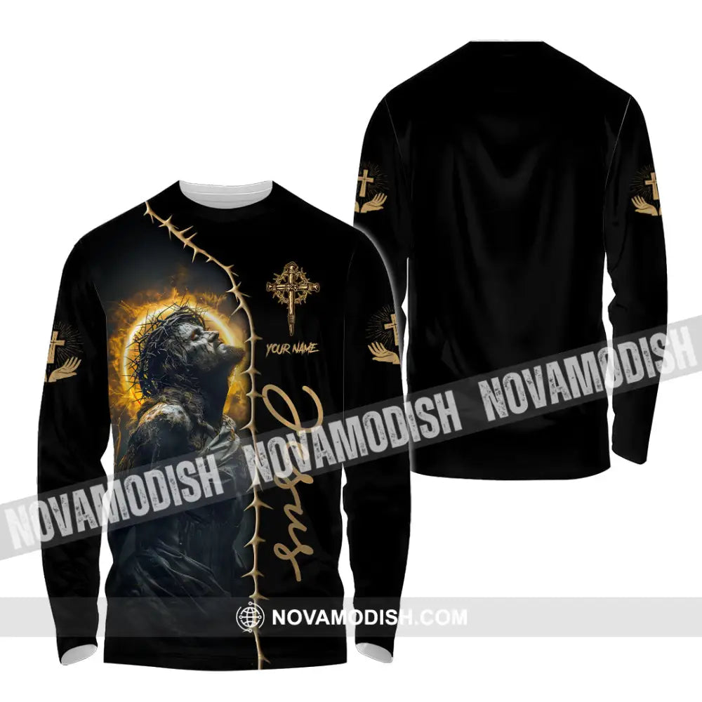 Unisex Shirt - Custom Name Hurt Jesus Shirt Long Sleeve Shirt / S T-shirt