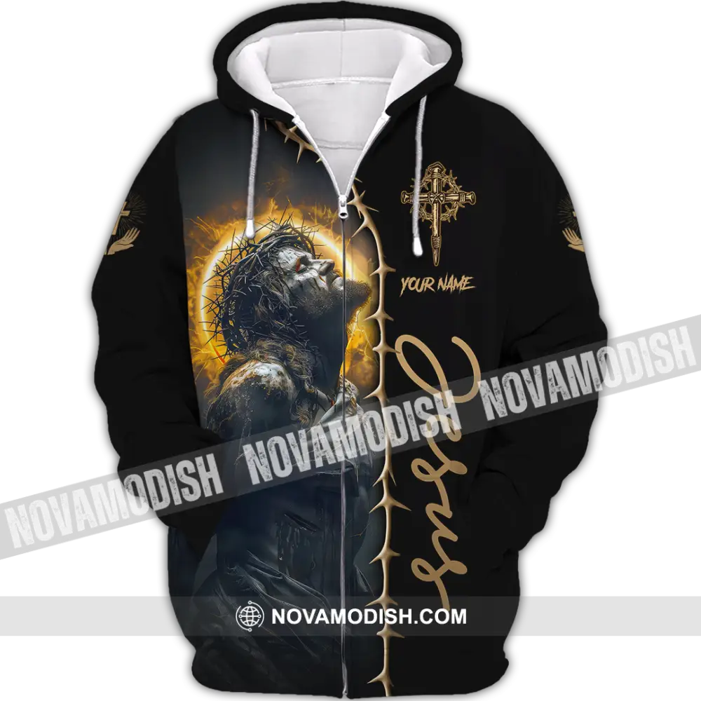 Unisex Shirt - Custom Name Hurt Jesus Shirt Zipper Hoodie / S T-shirt