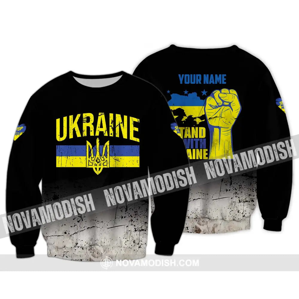 Unisex Shirt - Custom Name I Stand With Ukraine Shirt Long Sleeve / S T-shirt