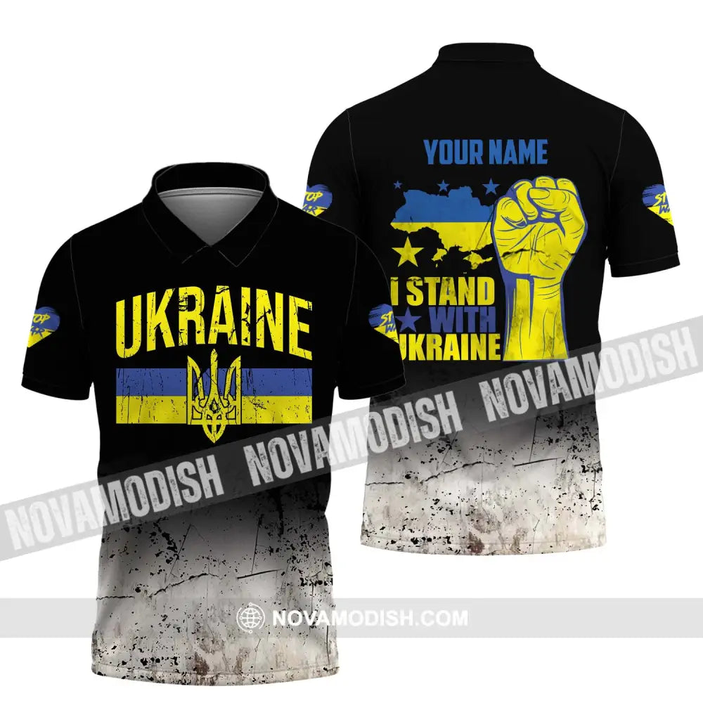 Unisex Shirt - Custom Name I Stand With Ukraine Shirt Polo Shirt / S T-shirt