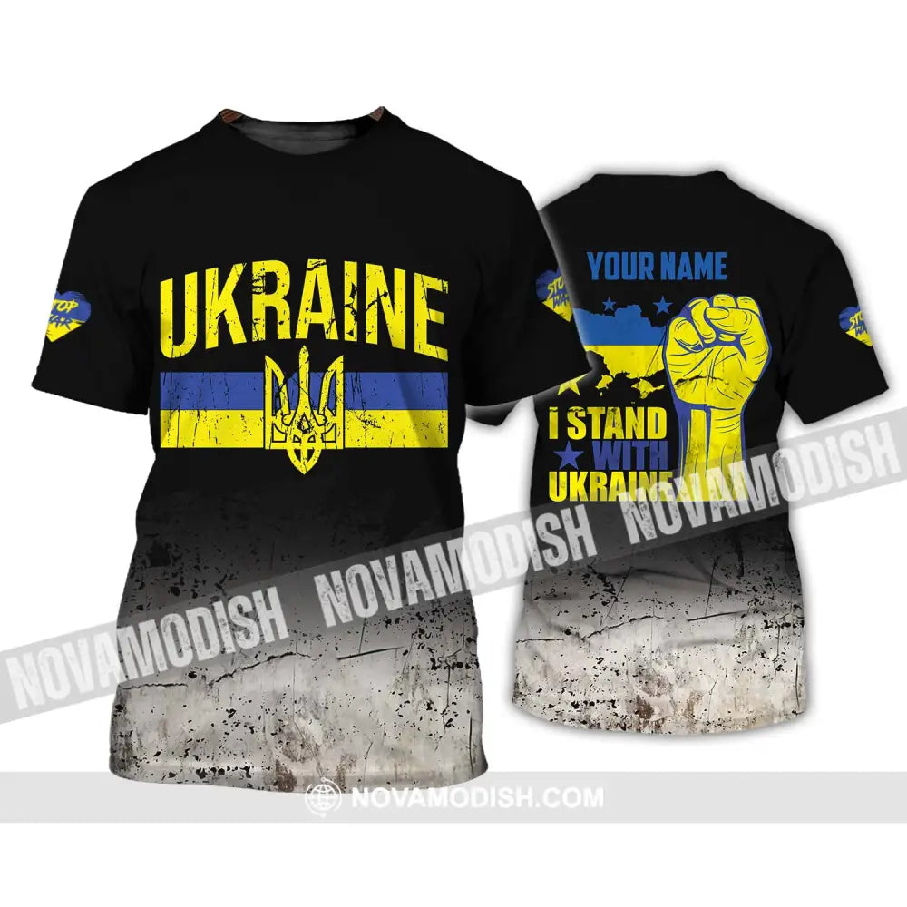 Unisex Shirt - Custom Name I Stand With Ukraine Shirt T-Shirt / S T-shirt