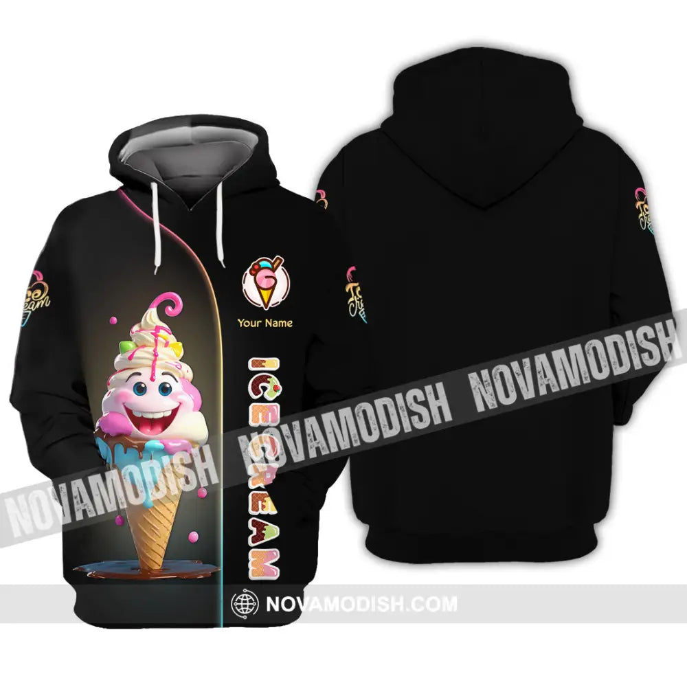 Unisex Shirt Custom Name Ice Cream Lover Gift Hoodie / S T-Shirt