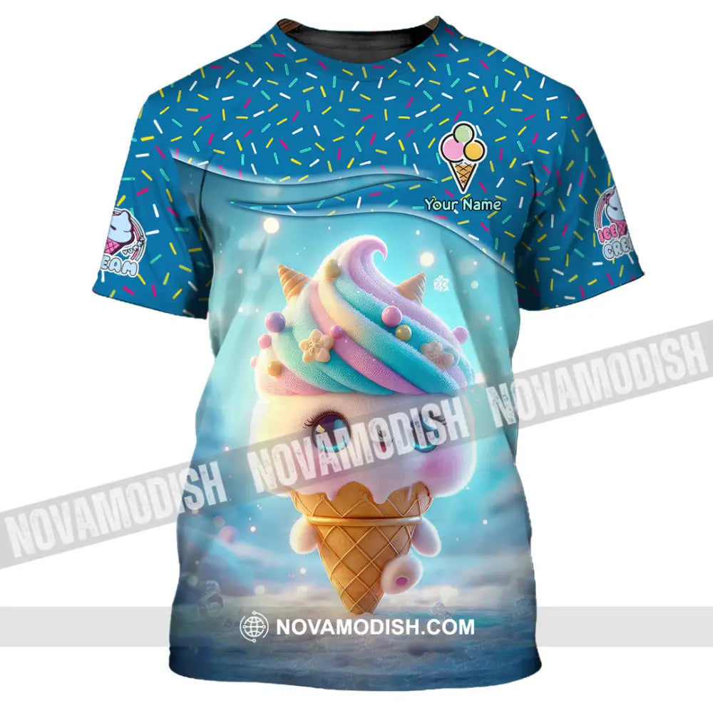 Unisex Shirt Custom Name Ice Cream Lover Gift T-Shirt / S T-Shirt