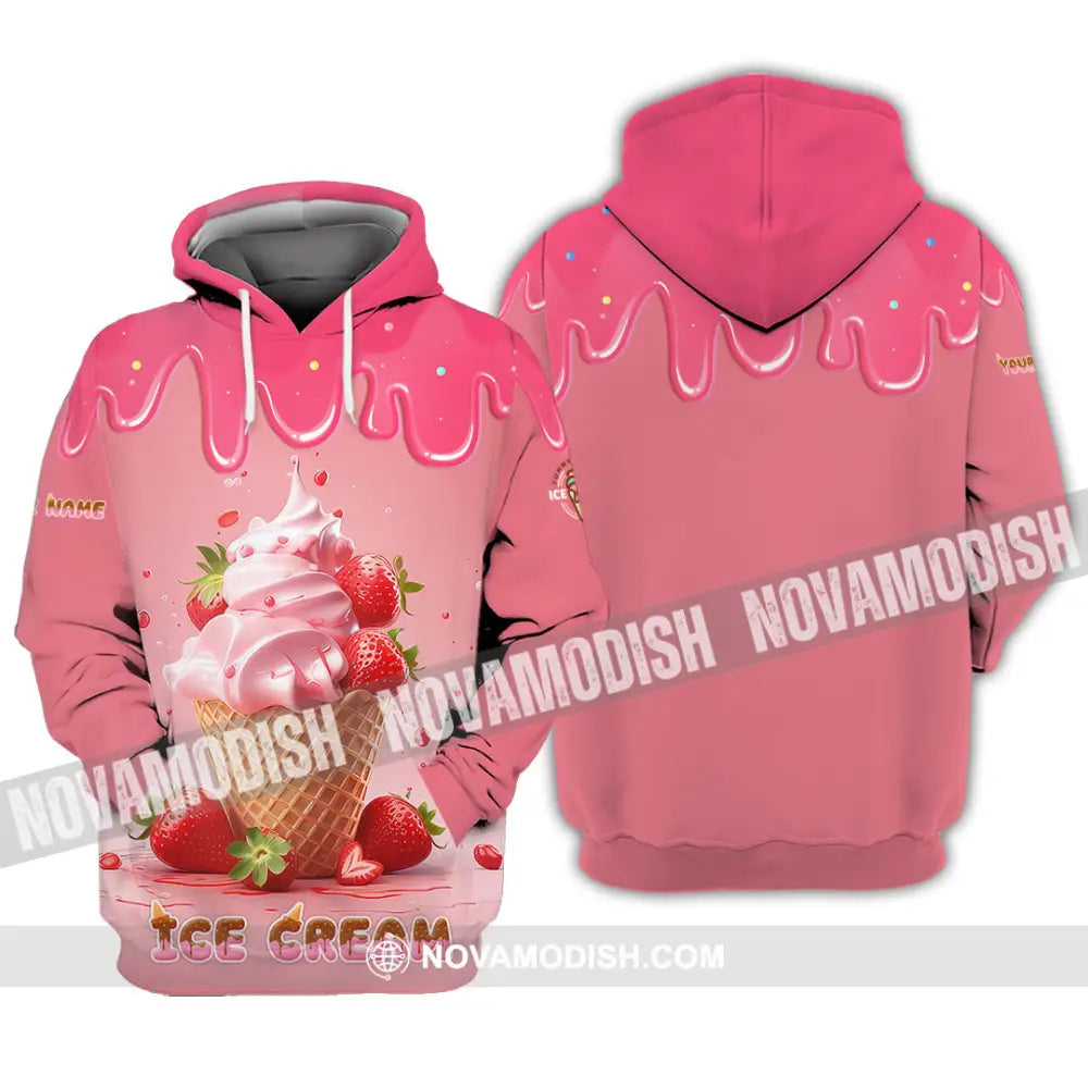 Unisex Shirt Custom Name Ice Cream Lover Hoodie / S T-Shirt