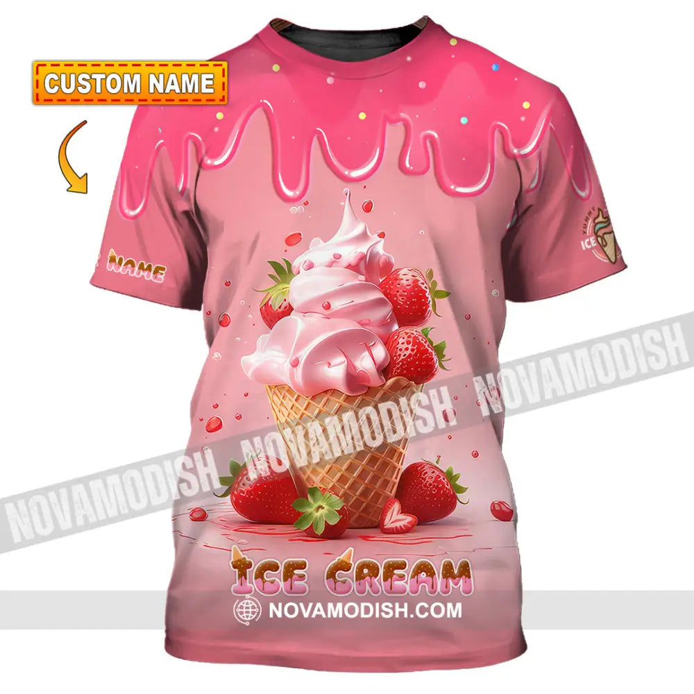 Unisex Shirt Custom Name Ice Cream Lover T-Shirt