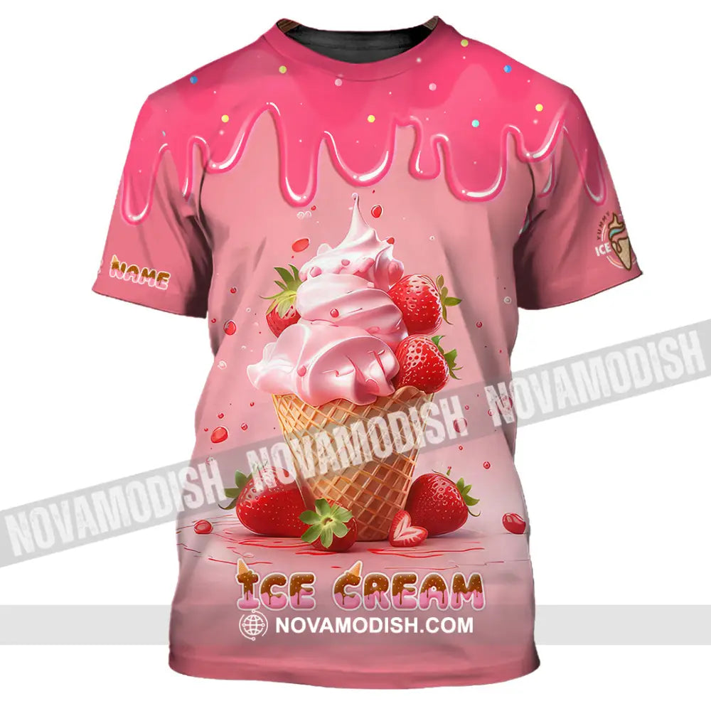 Unisex Shirt Custom Name Ice Cream Lover T-Shirt / S T-Shirt