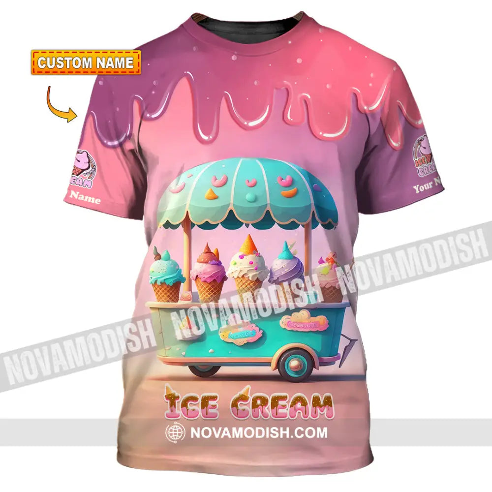 Unisex Shirt Custom Name Ice Cream T-Shirt For Lover T-Shirt