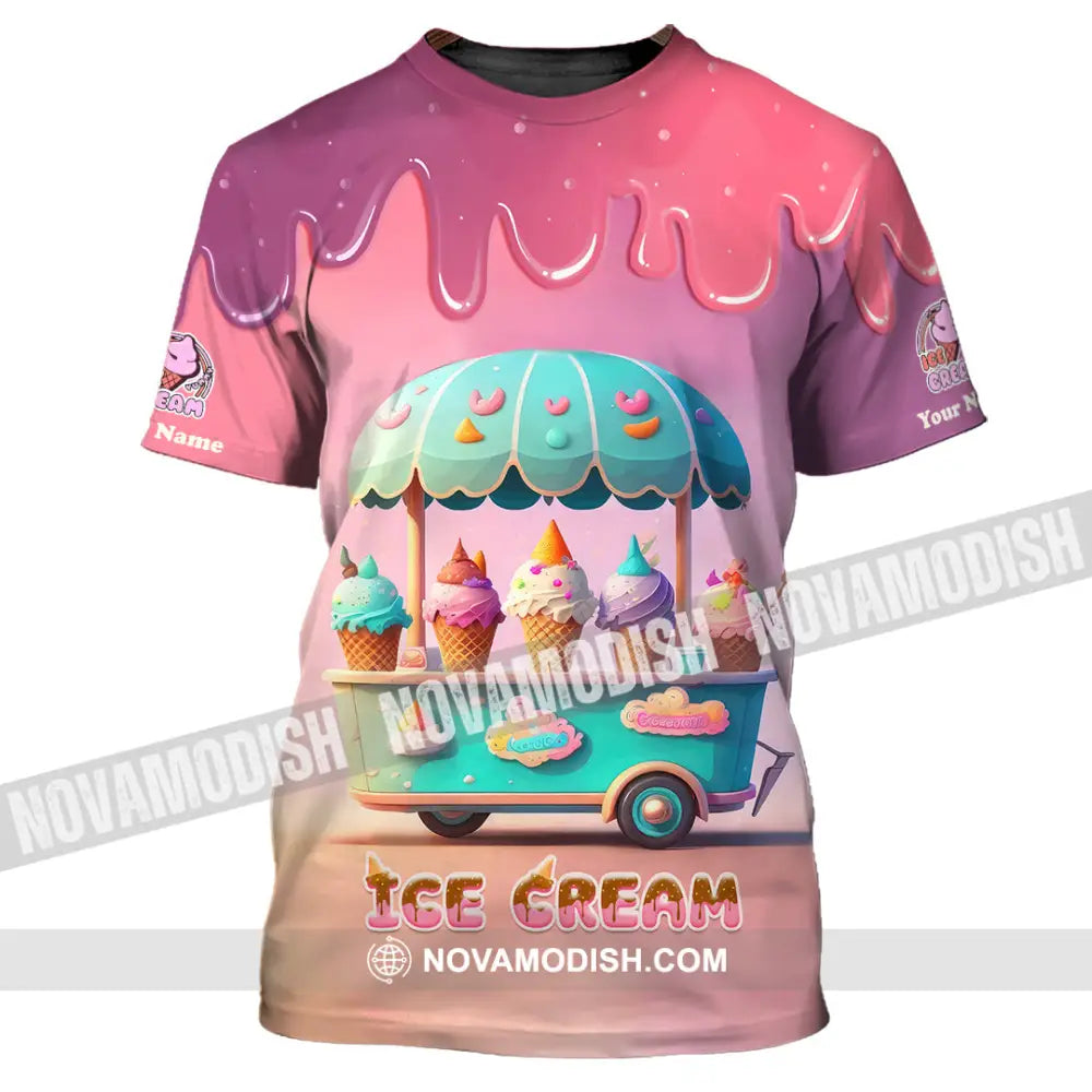 Unisex Shirt Custom Name Ice Cream T-Shirt For Lover / S T-Shirt