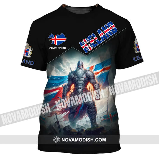 Unisex Shirt Custom Name Iceland Love Icelandic Gift T-Shirt / S