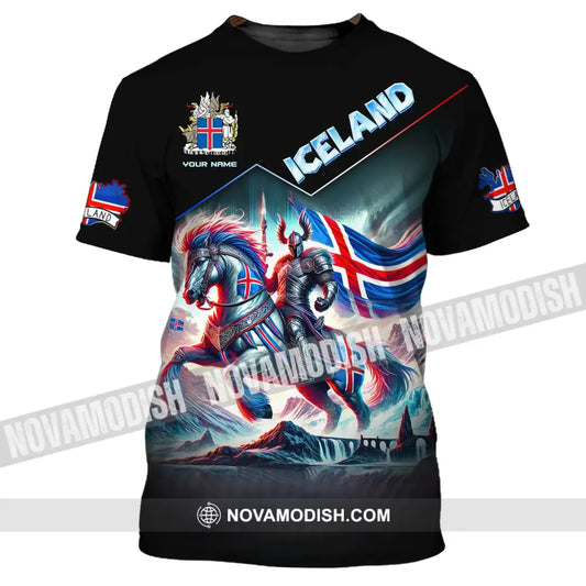 Unisex Shirt Custom Name Iceland Lover Polo Long Sleeve Gift T-Shirt / S