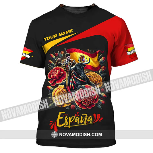 Unisex Shirt - Custom Name Icon Spain Shirt T-Shirt / S T-shirt