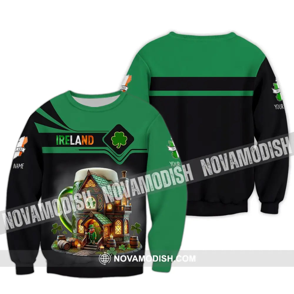 Unisex Shirt Custom Name Ireland Lover T-Shirt Gift Long Sleeve / S T-Shirt