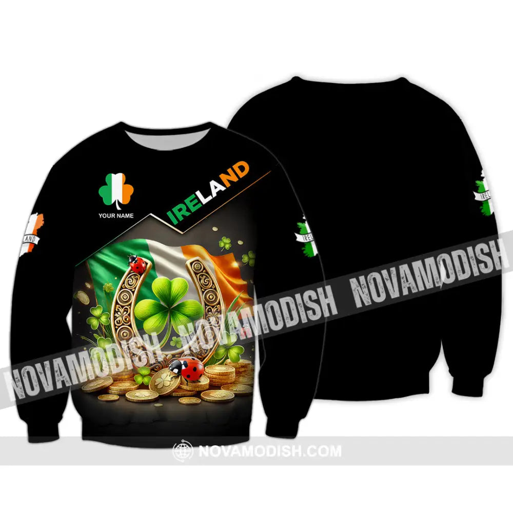 Unisex Shirt Custom Name Ireland Polo Long Sleeve / S T-Shirt