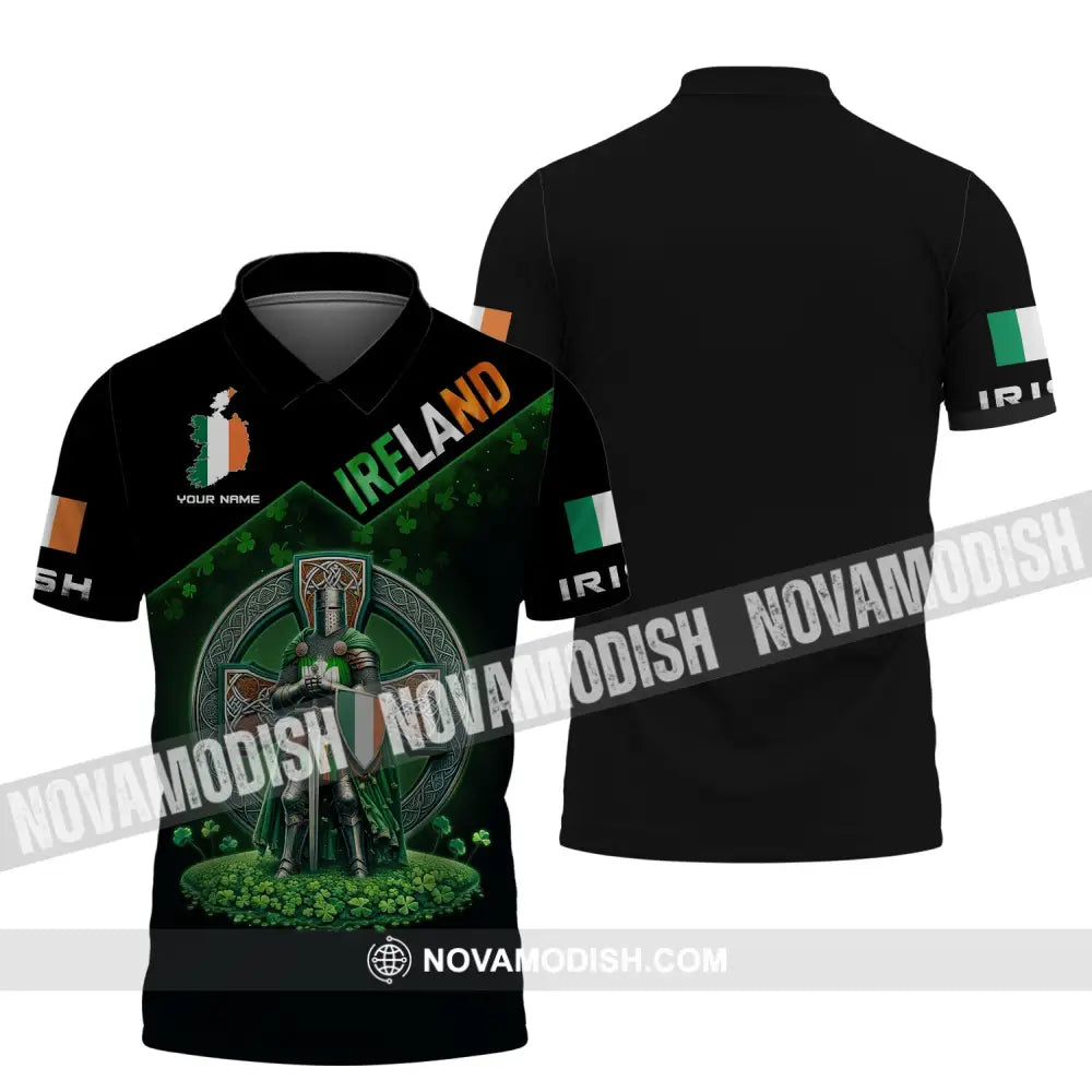 Unisex Shirt Custom Name Ireland T-Shirt Hoodie Polo Gift For Irish / S