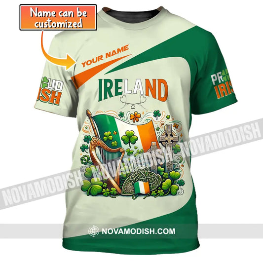 Unisex Shirt Custom Name Ireland T-Shirt Proud Irish Gift For