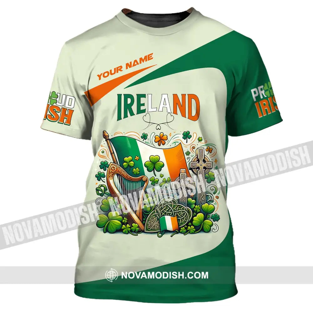 Unisex Shirt Custom Name Ireland T-Shirt Proud Irish Gift For / S